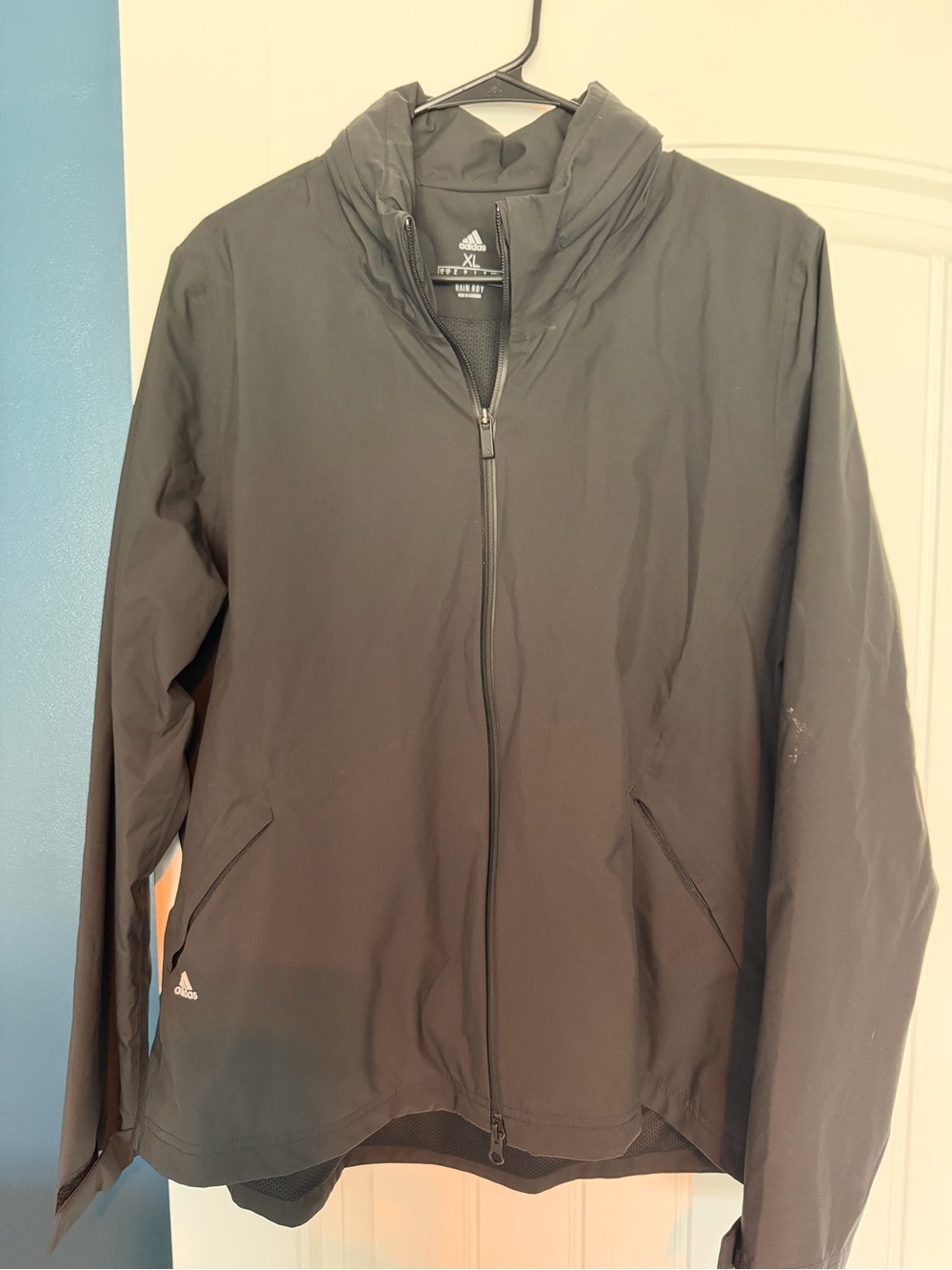 Adidas Men's Black Rain Ready Full-Zip Jacket